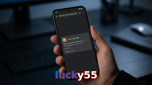 Main screen of Lucky55 apk page for PK players
