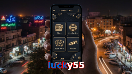 Main screen of Lucky55 app page for PK players